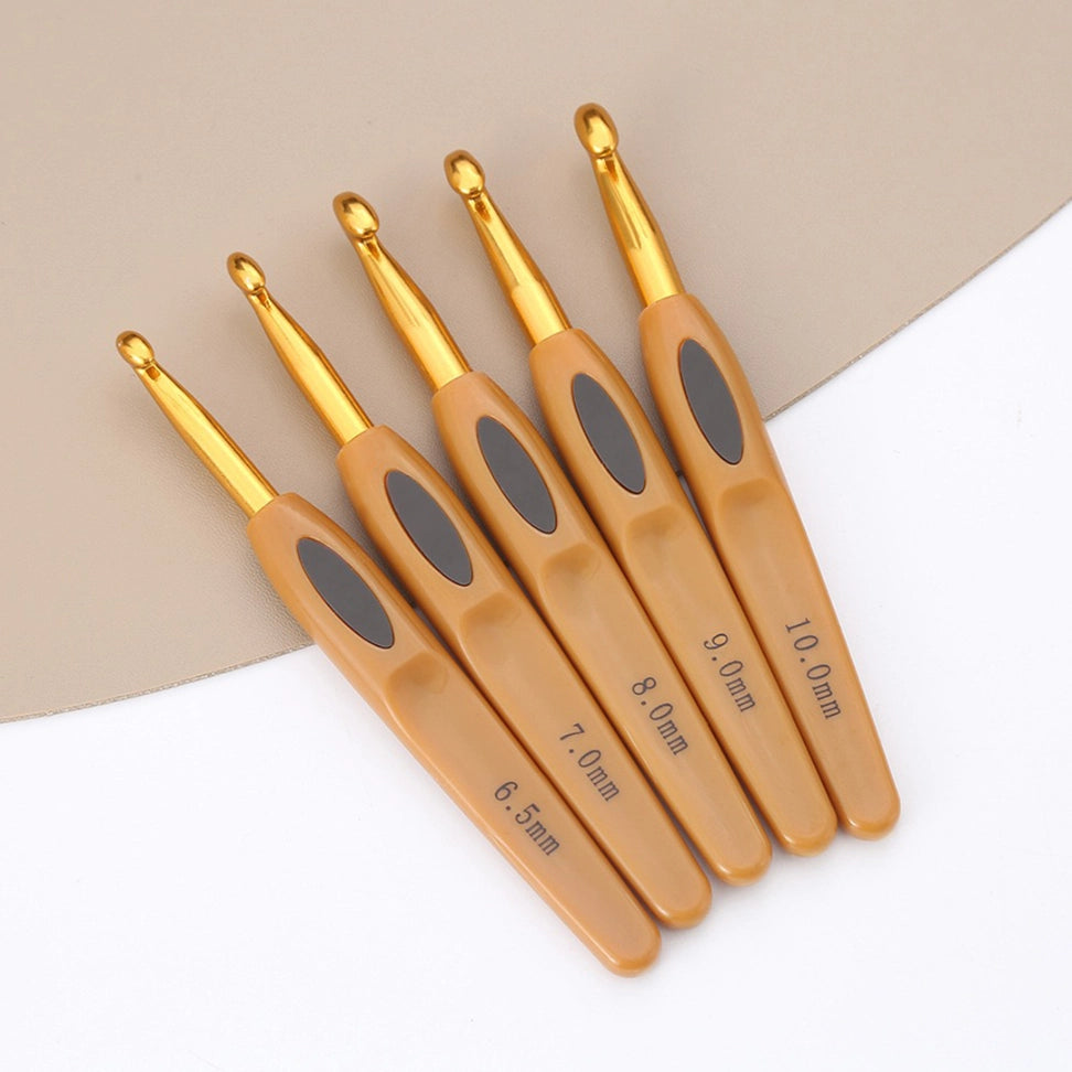 Crochet Tool - 8/13-Piece Crochet Hook Set with PUC Handles & Aluminum Needles