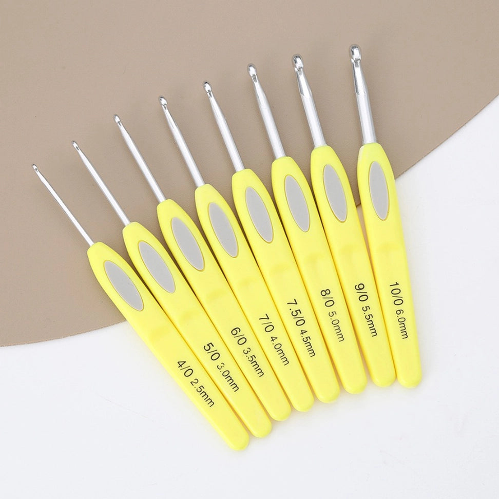 Crochet Tool - 8/13-Piece Crochet Hook Set with PUC Handles & Aluminum Needles