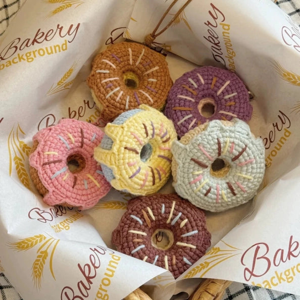 Crochet Kit - Hand-Crocheted Yarn Craft Kit for Donut Ornament
