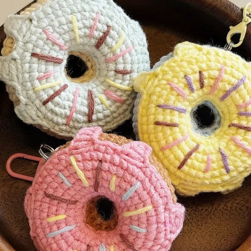 Crochet Kit - Hand-Crocheted Yarn Craft Kit for Donut Ornament