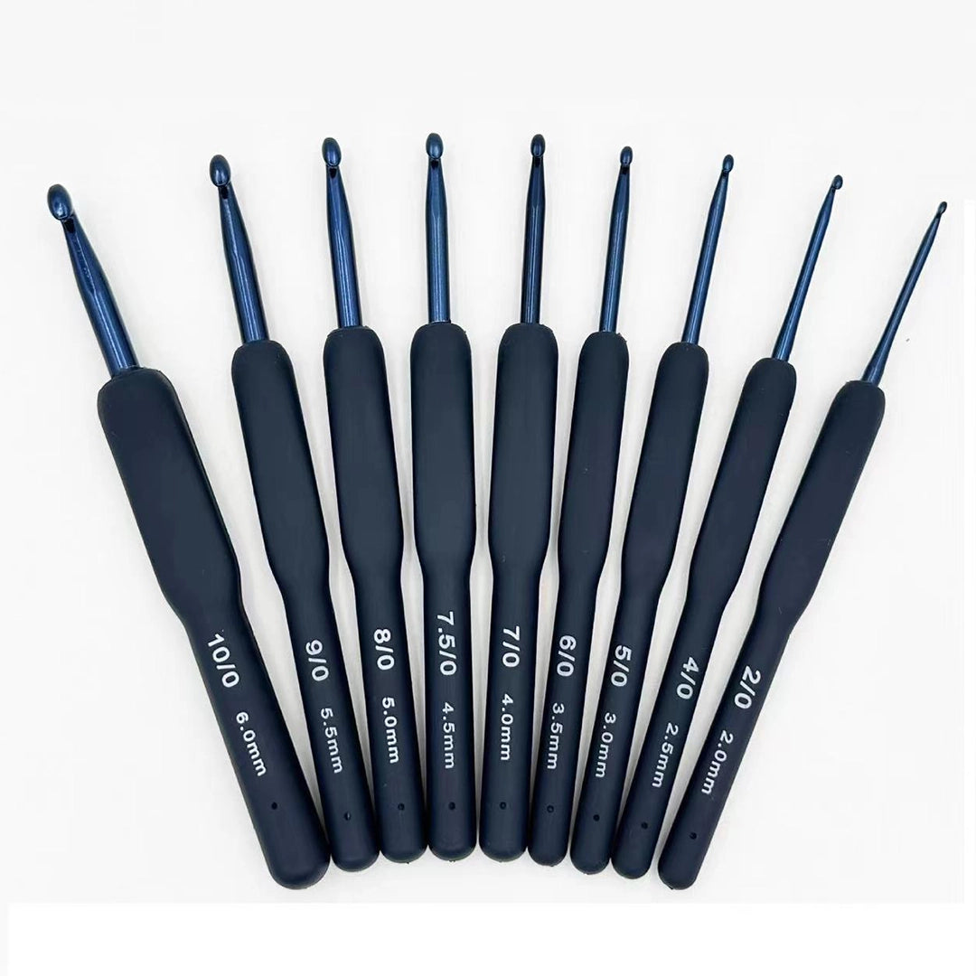 Crochet Tool - Stainless Steel Crochet Hook with bule Soft Handle