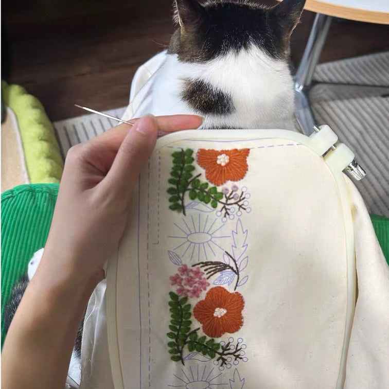 DlY Embroidery -Floral Tissue Box Cover