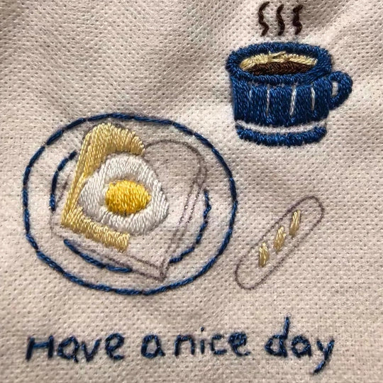 DlY Embroidery - Coffee & Bread Coaster