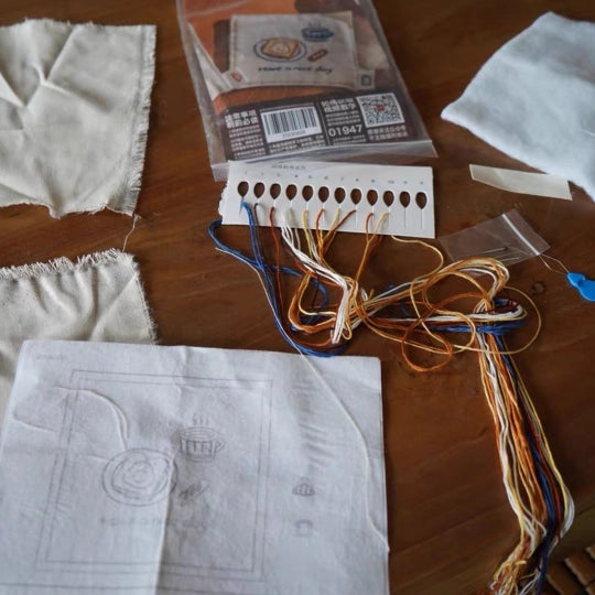 DlY Embroidery - Coffee & Bread Coaster