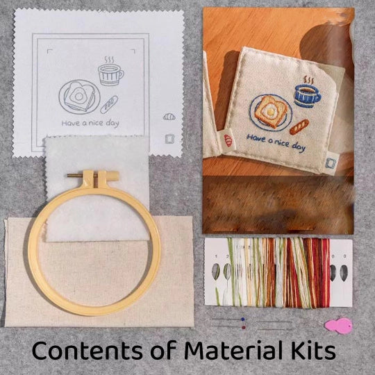 DlY Embroidery - Coffee & Bread Coaster