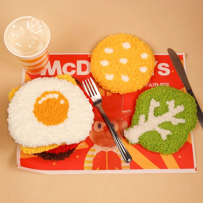Bundle - Hamburger Coaster Crochet Kit Set of 7