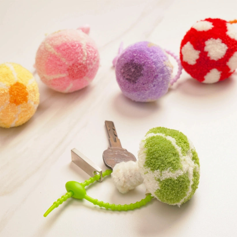 Artisan-Made - Green Mushroom Keychain