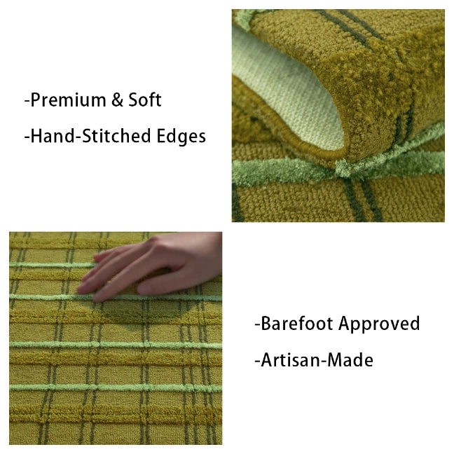 Artisan-Made - Minimalist Bamboo Green Rug