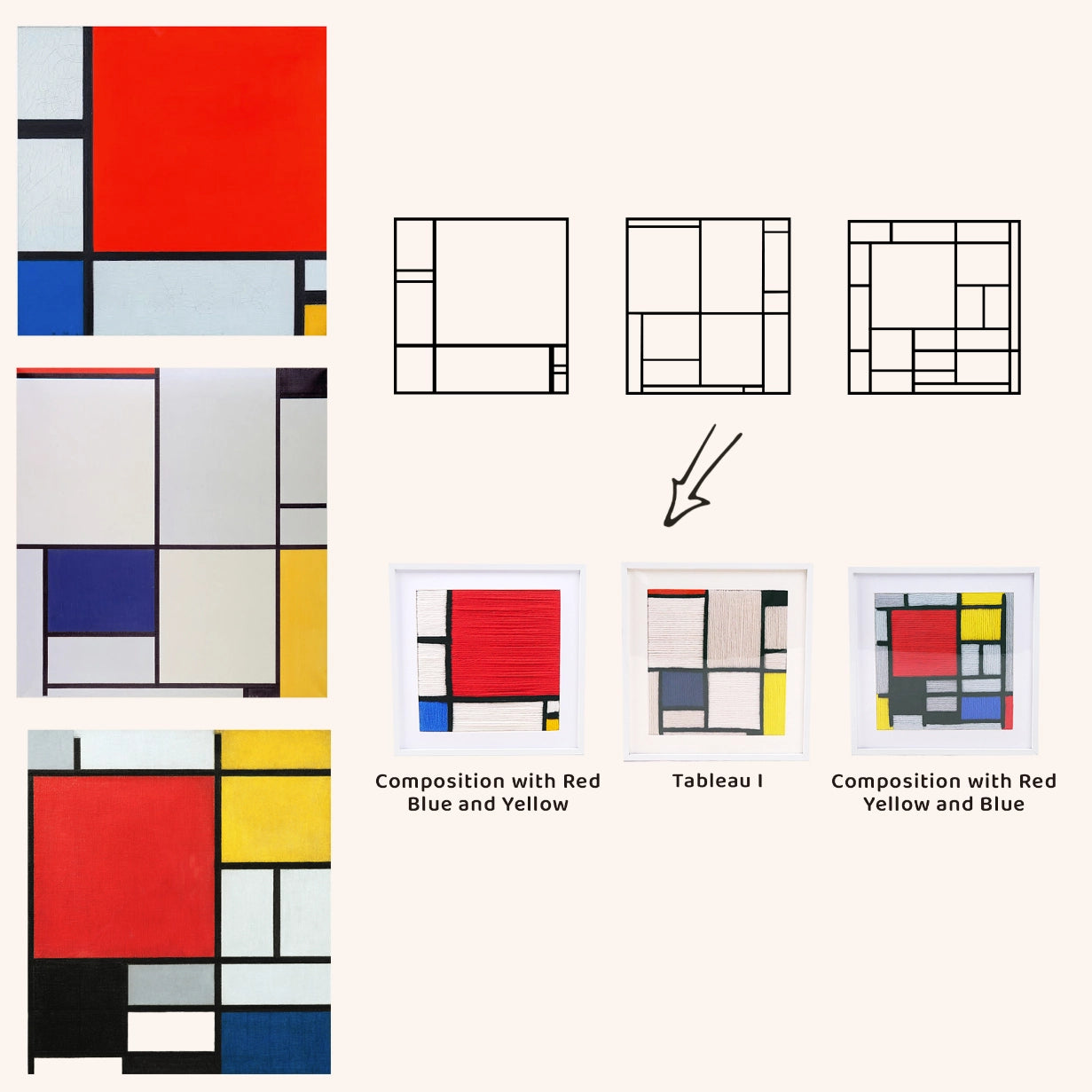 Artisan-Made - Mondrian Series Ornaments