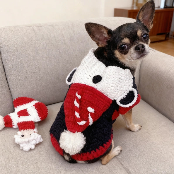 Crochet Kit - Handmade Crocheting Material Kit for Dog's Christmas Sweater
