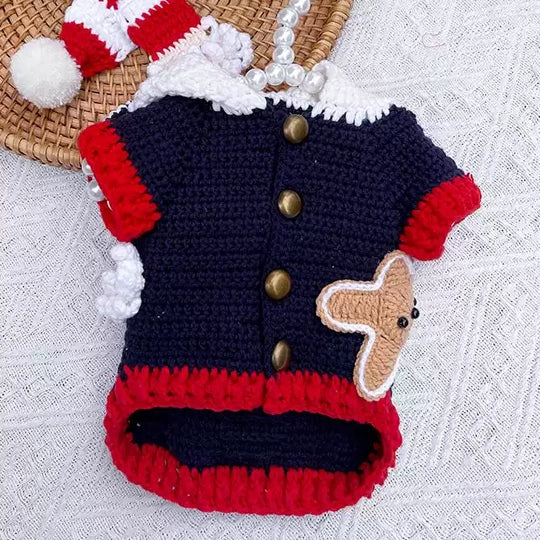 Crochet Kit - Handmade Crocheting Material Kit for Dog's Christmas Sweater