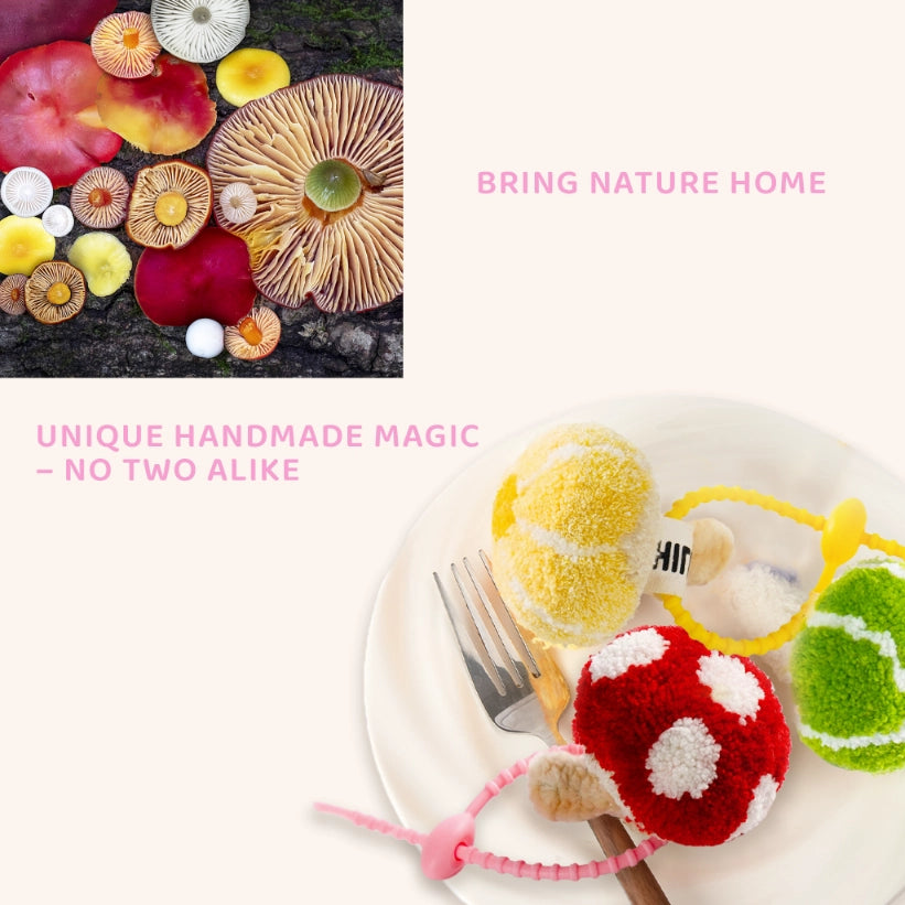 Artisan-Made - Pink Mushroom Keychain