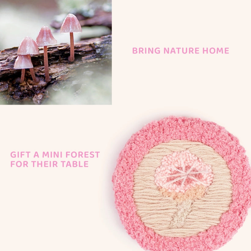 Artisan-Made - Pink Mushroom Coaster