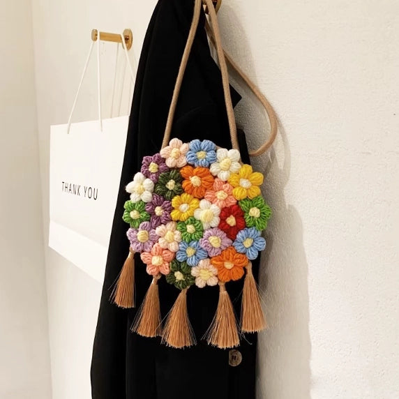 Crochet Kit: 15-50 Pcs Blue Puff Flowers