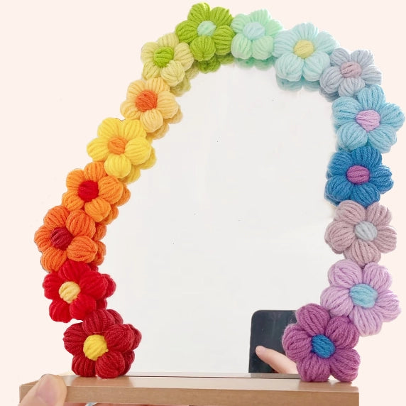 Crochet Kit: 15-50 Pcs Green Puff Flowers
