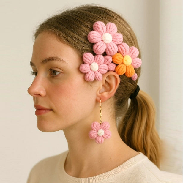 Crochet Kit: 15-50 Pcs Pink Puff Flowers