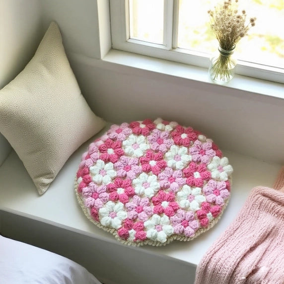 Crochet Kit: 15 - 50 Pcs Pink - Toned Tricolor Puff Flowers