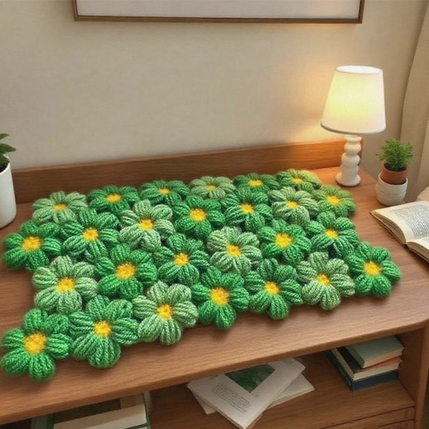 Crochet Kit: 15-50 Pcs Gress Green Puff Flowers