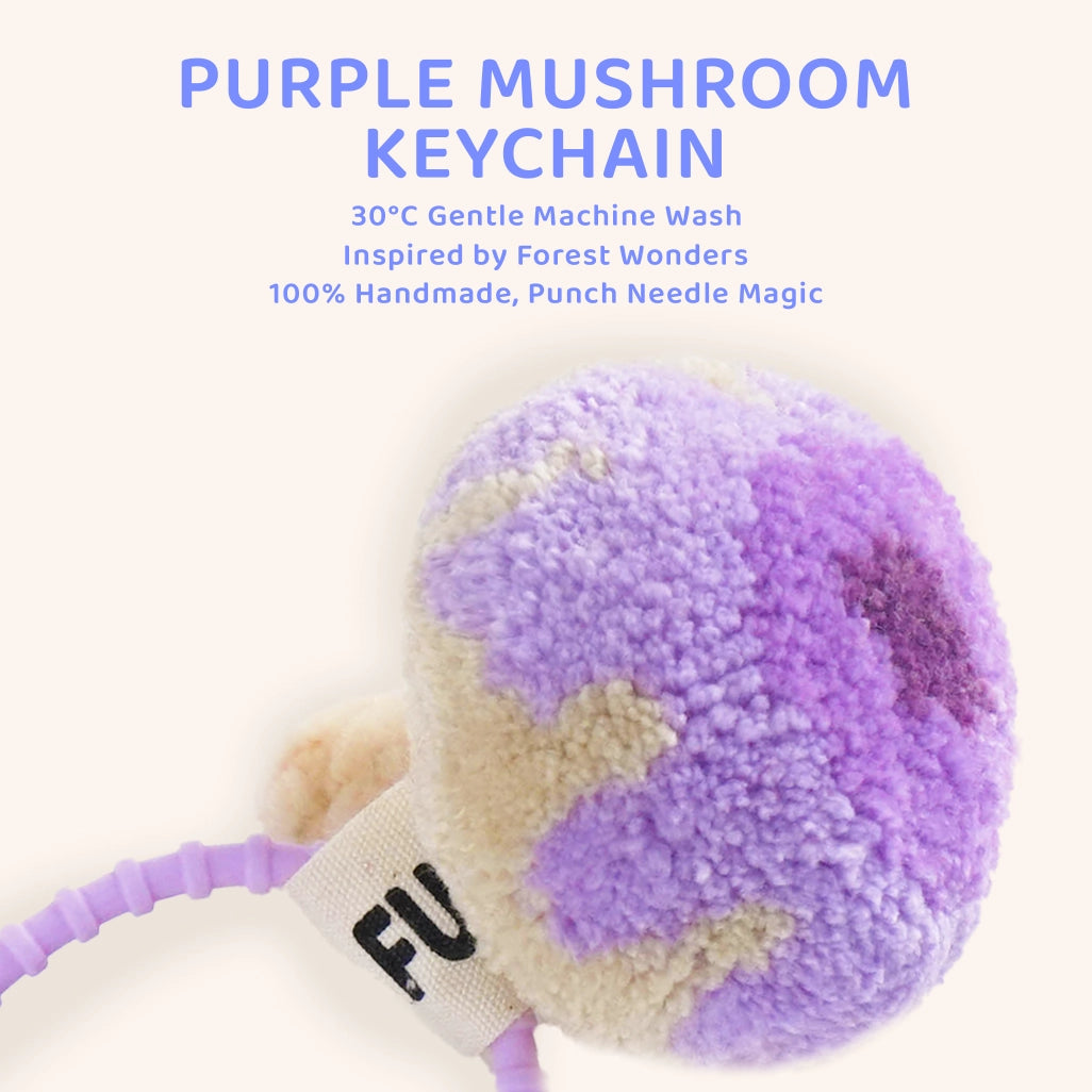 Artisan-Made - Purple Mushroom Keychain