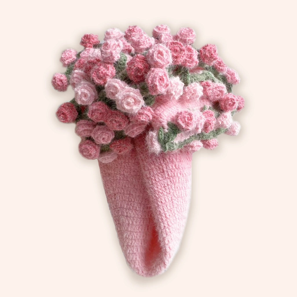 Crochet Kit - Gradient Fluffy Rose Blanket