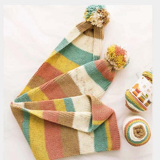 Rainbow Segment-Dyed Milk Cotton Yarn 100 Grams