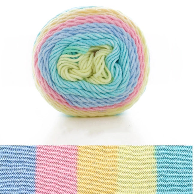 Rainbow Segment-Dyed Milk Cotton Yarn 100 Grams