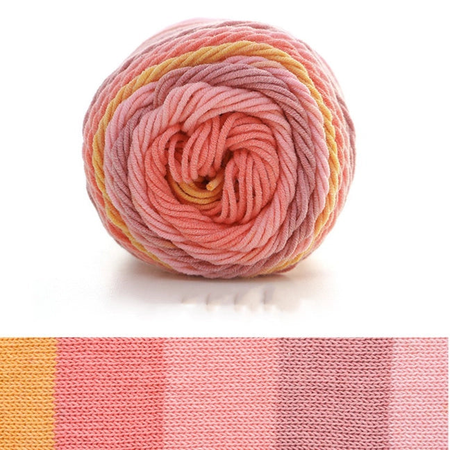 Rainbow Segment-Dyed Milk Cotton Yarn 100 Grams