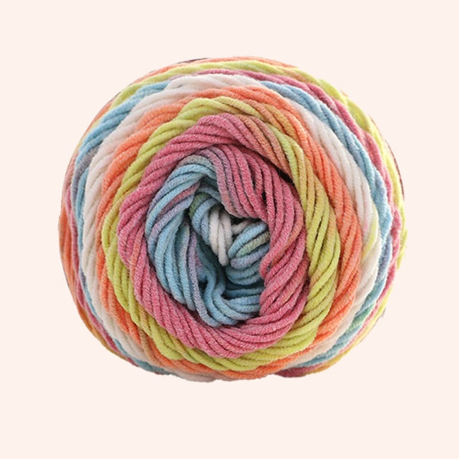 Rainbow Segment-Dyed Milk Cotton Yarn 100 Grams
