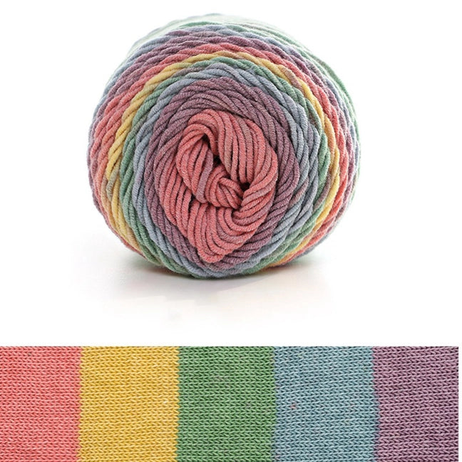 Rainbow Segment-Dyed Milk Cotton Yarn 100 Grams
