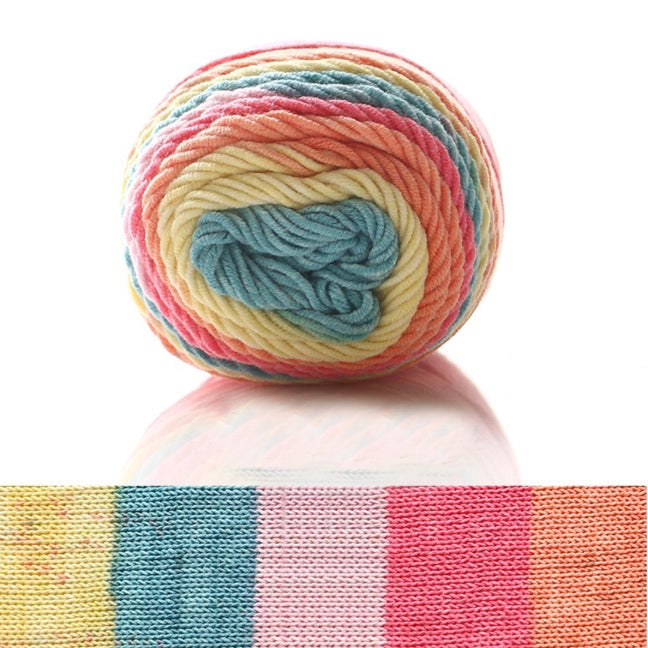 Rainbow Segment-Dyed Milk Cotton Yarn 100 Grams