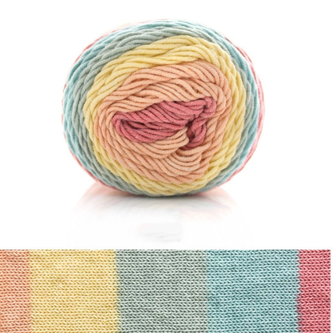 Rainbow Segment-Dyed Milk Cotton Yarn 100 Grams