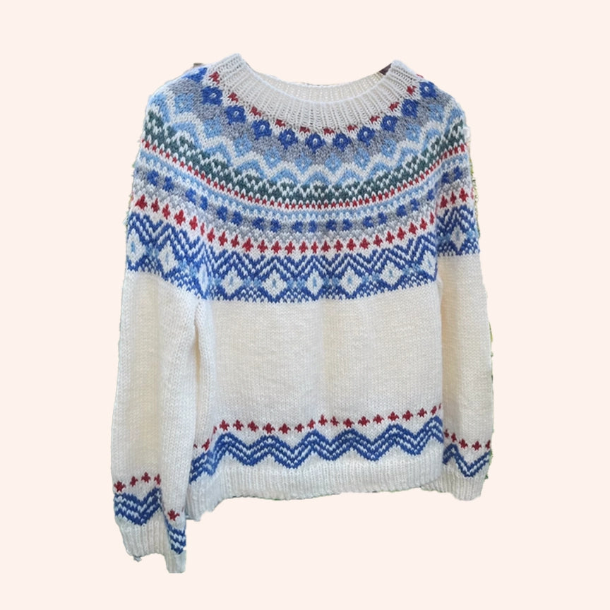 Crochet Kit - Handmade Knitting Material Kit for Christmas-Style Icelandic Circular Yoke Sweaters