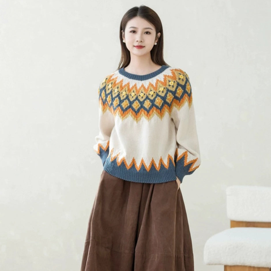 Crochet Kit - Handmade Knitting Material Kit for Charlotte Argyle-Jacquard Sweaters