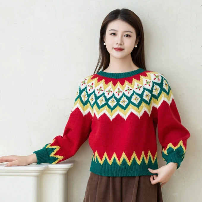 Crochet Kit - Handmade Knitting Material Kit for Charlotte Argyle-Jacquard Sweaters