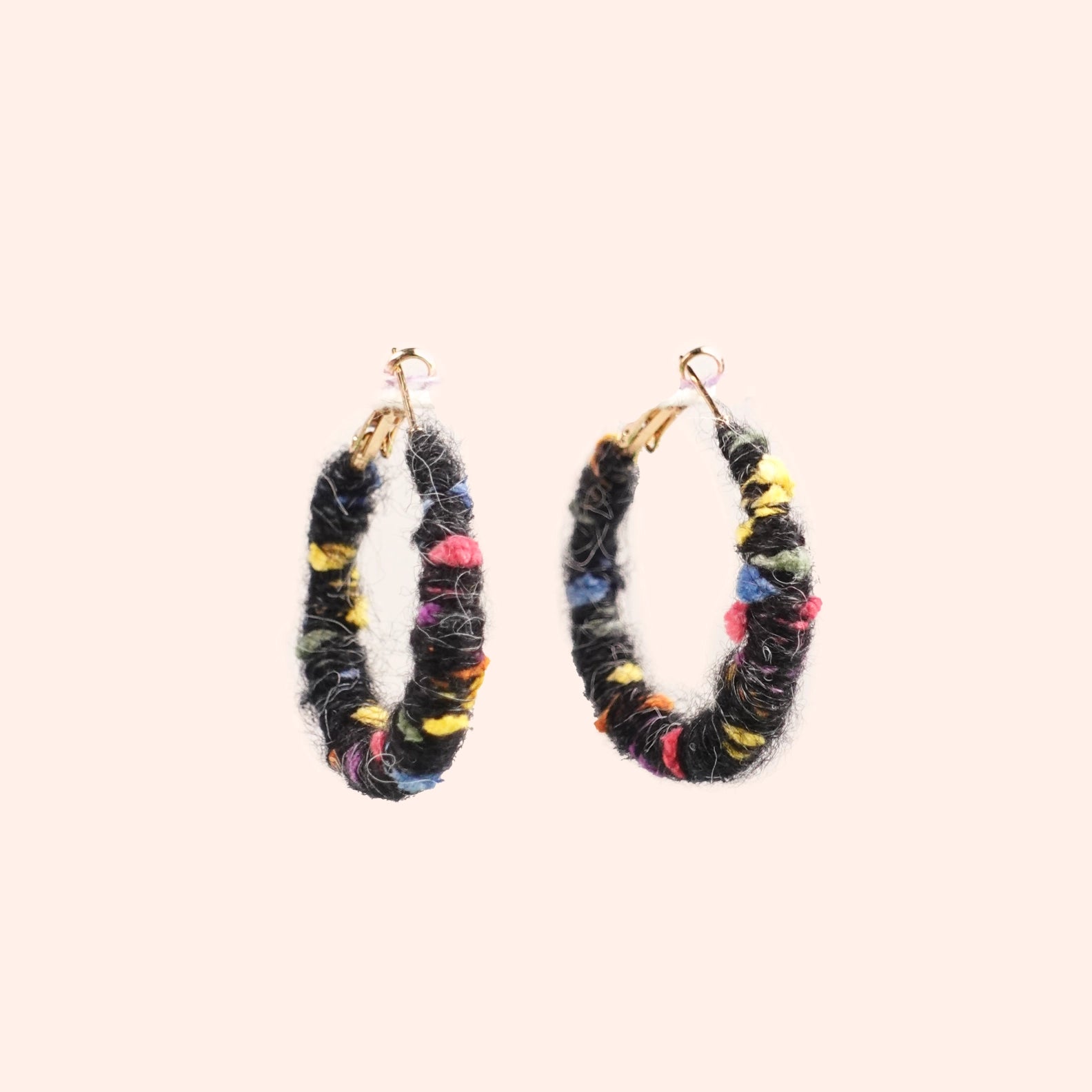 Artisan-Made - Black Yarn Earrings