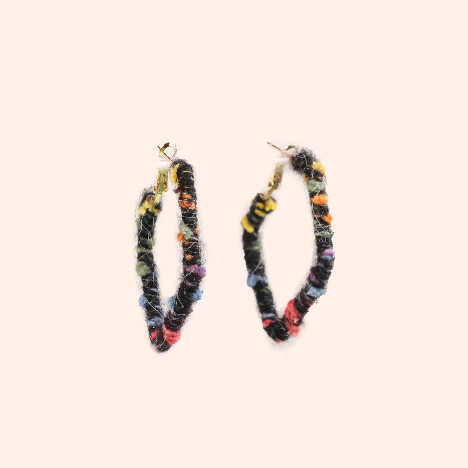 Artisan-Made - Black Yarn Earrings