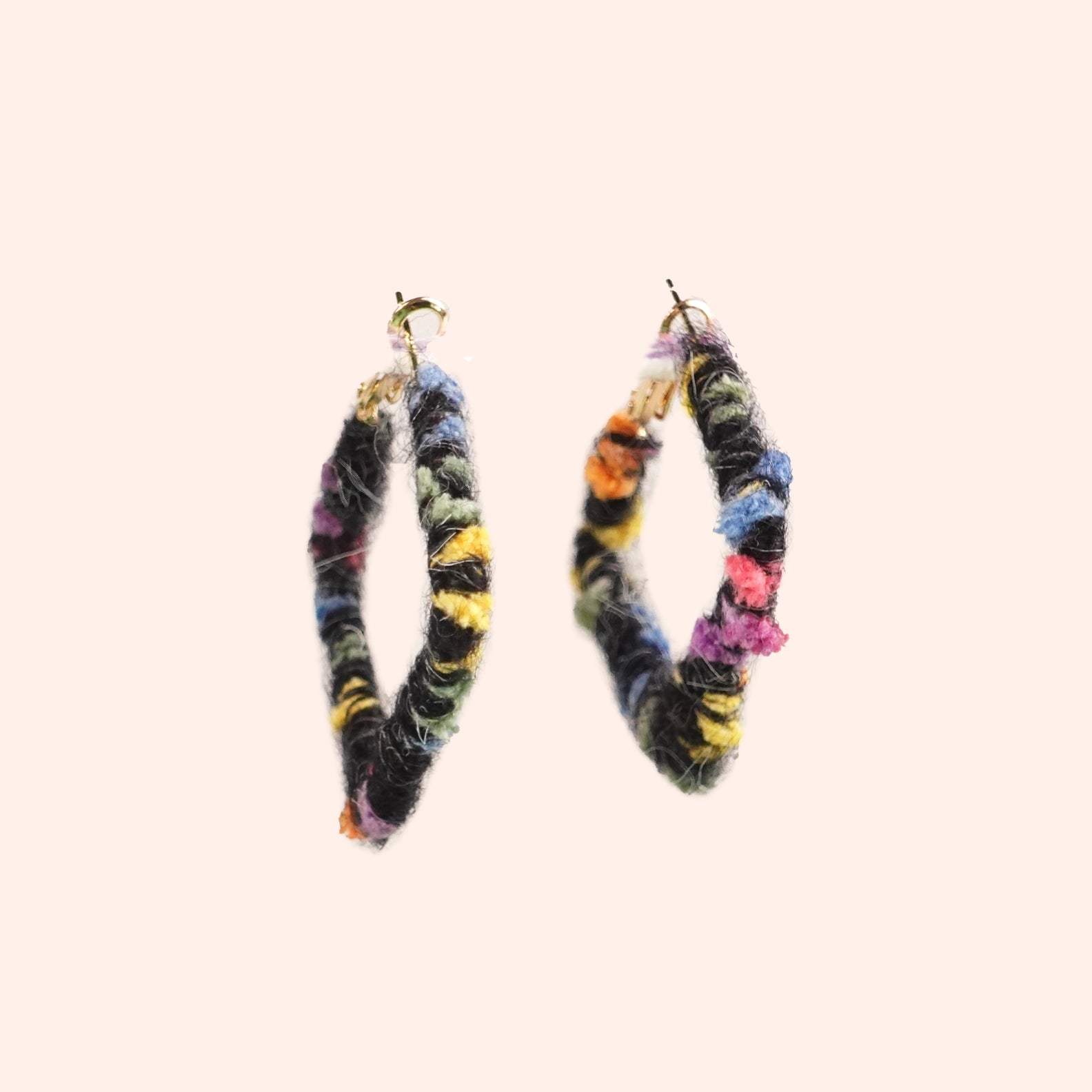 Artisan-Made - Black Yarn Earrings