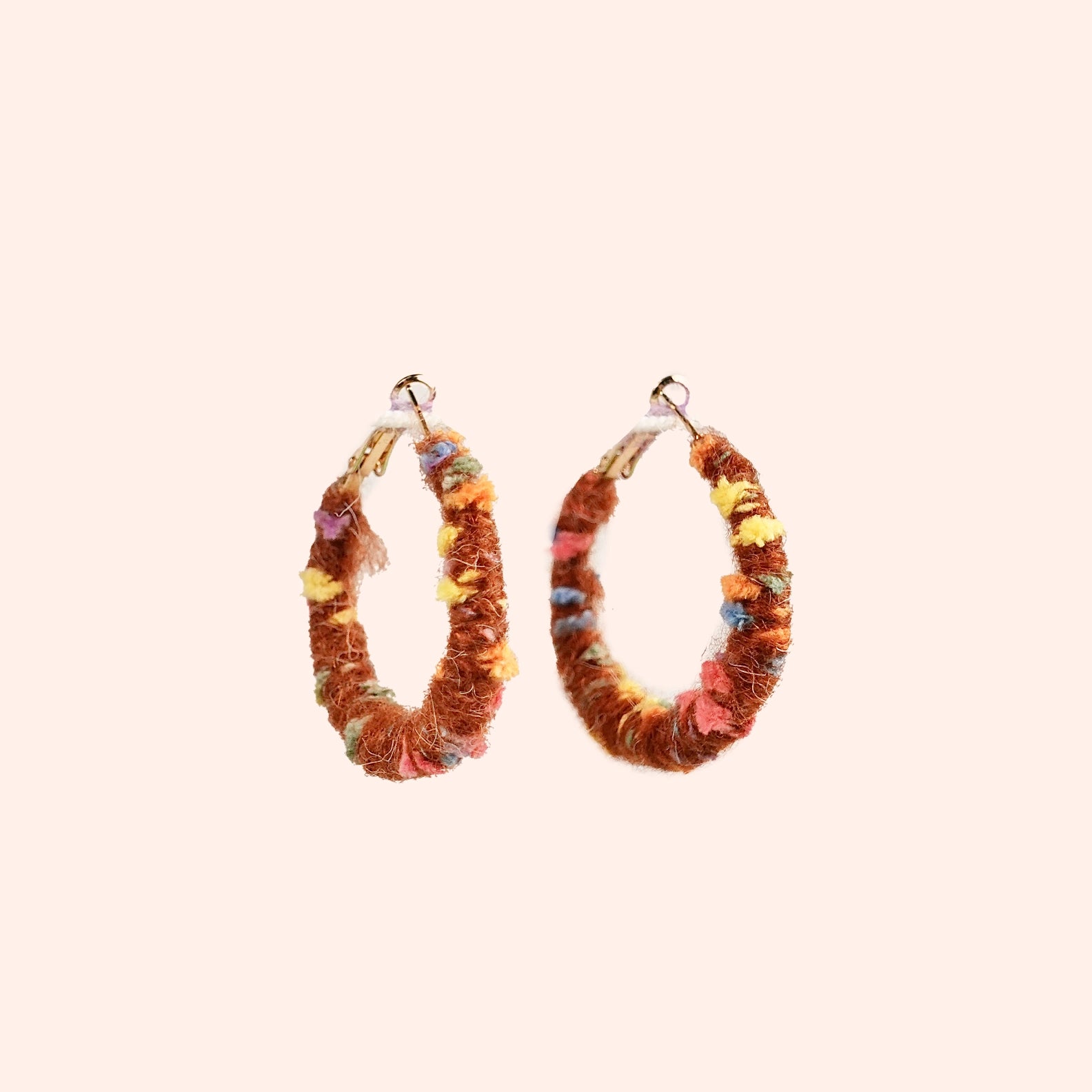 Artisan-Made - Brown Yarn Earrings