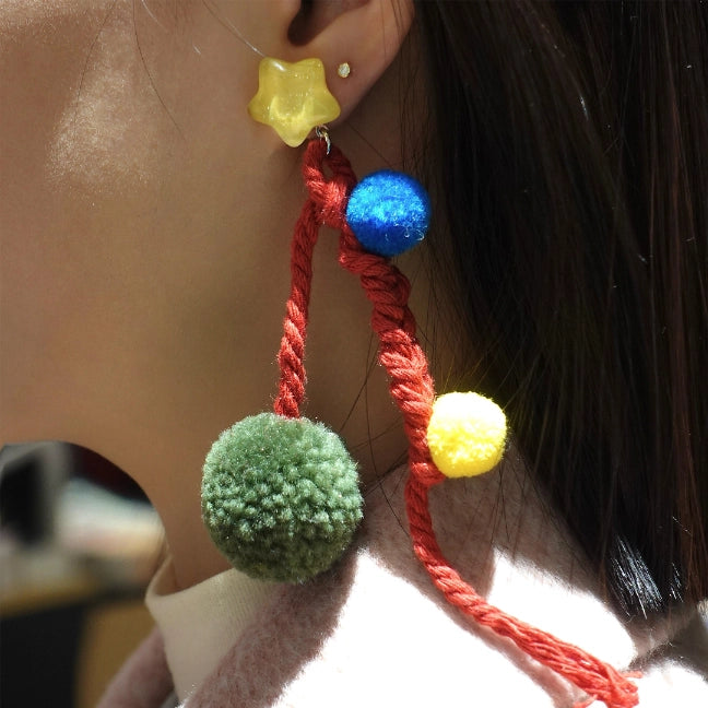 Artisan-Made - Rainbow Crochet and Beading Earrings