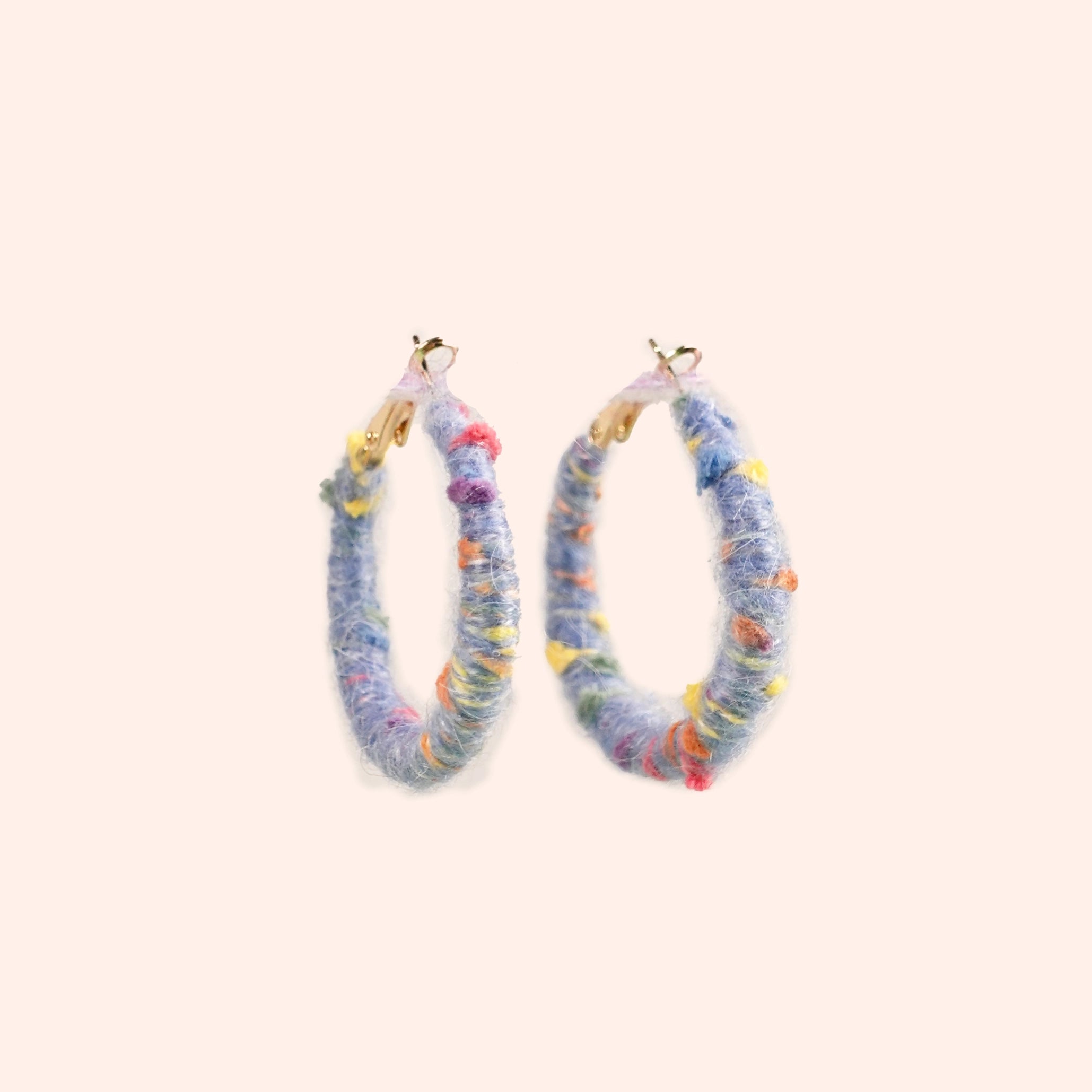 Artisan-Made - Blue Yarn Earrings