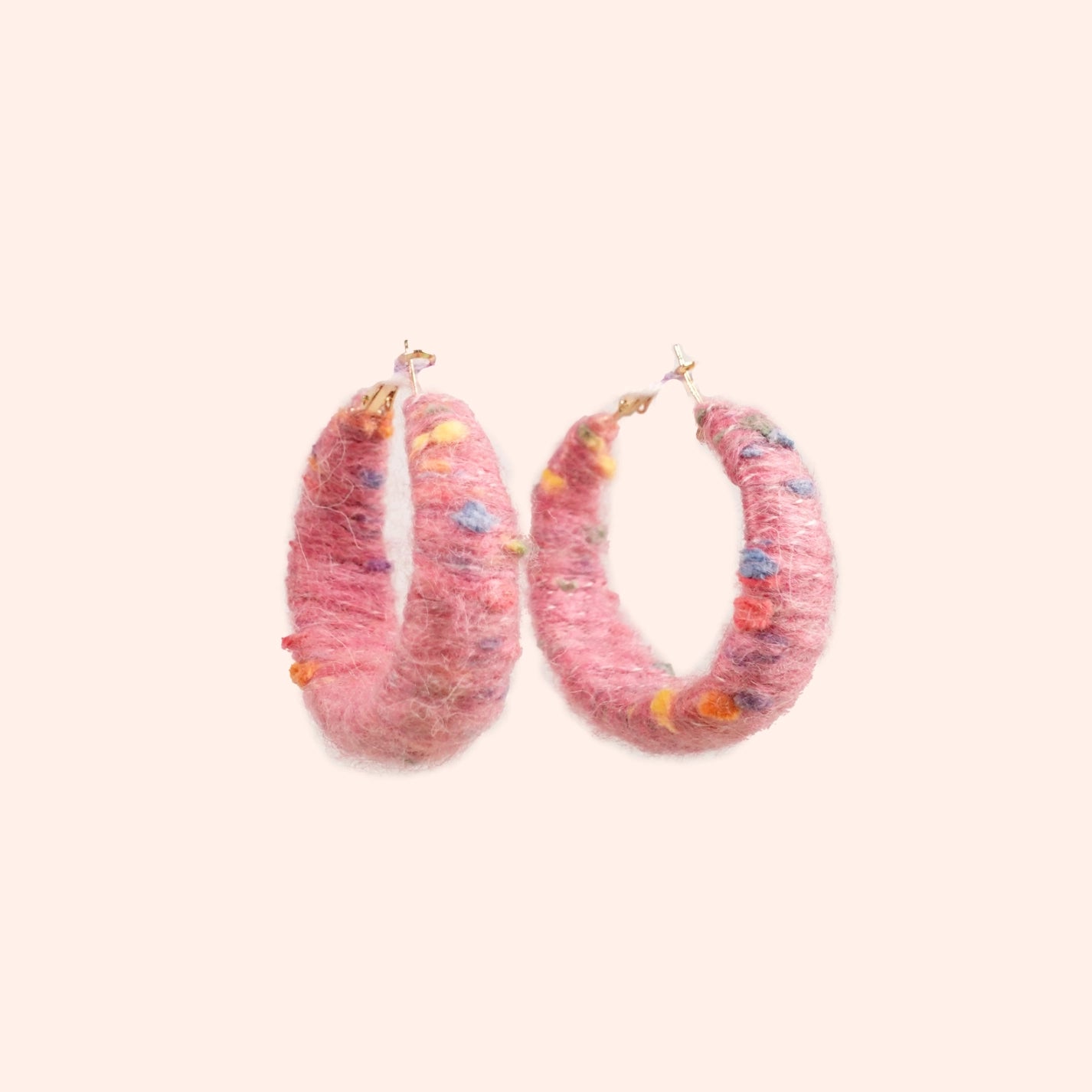Artisan-Made - Pink Yarn Earrings