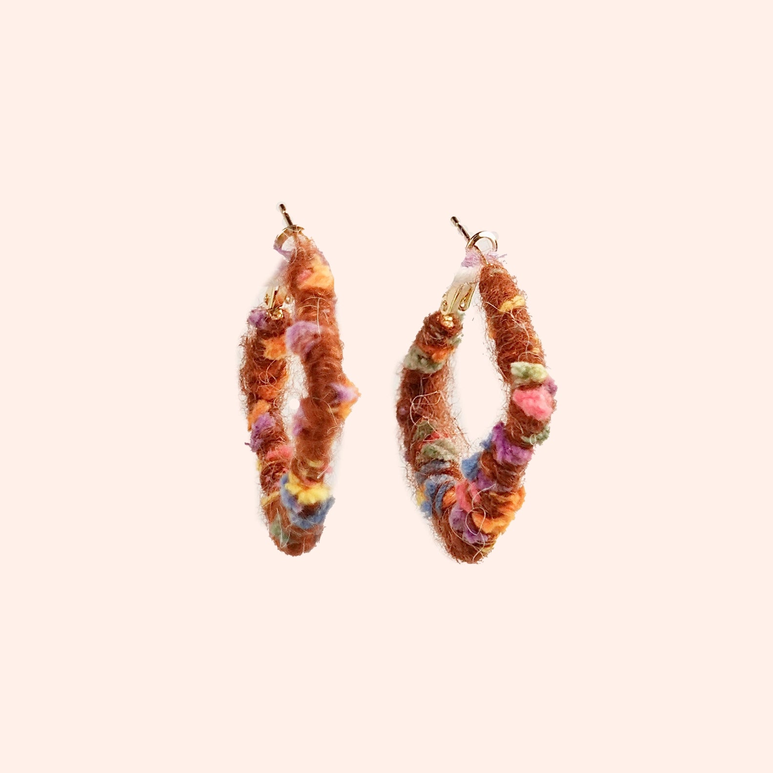 Artisan-Made - Brown Yarn Earrings