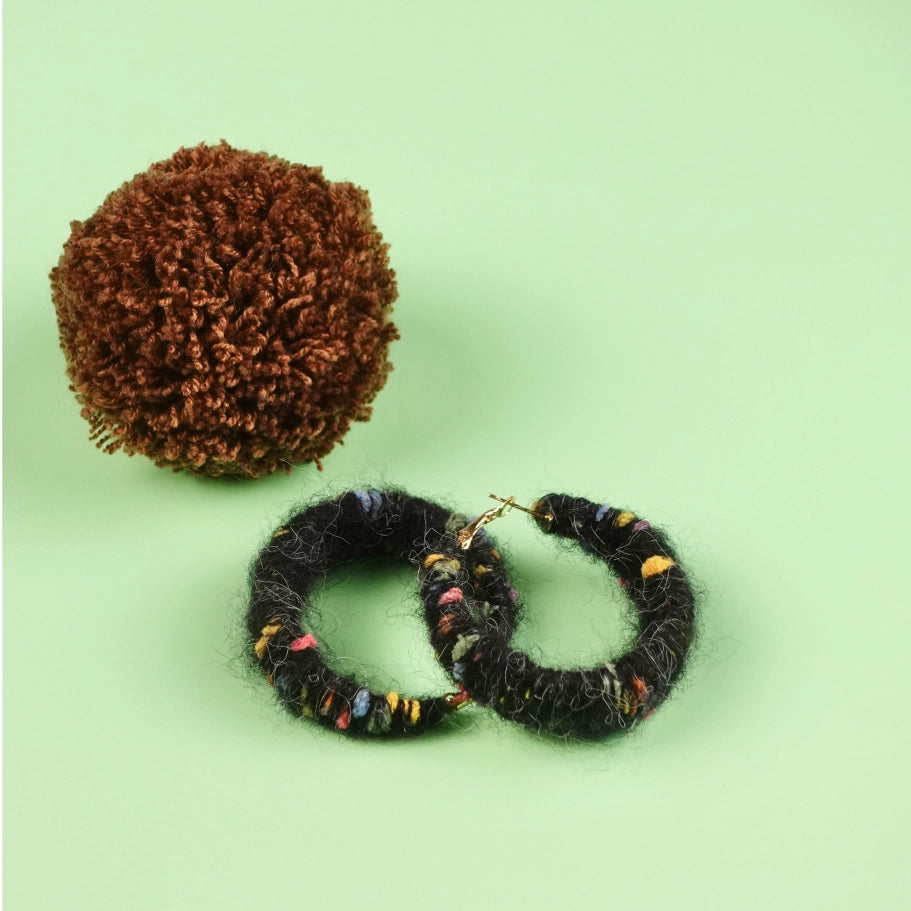 Artisan-Made - Pink Yarn Earrings