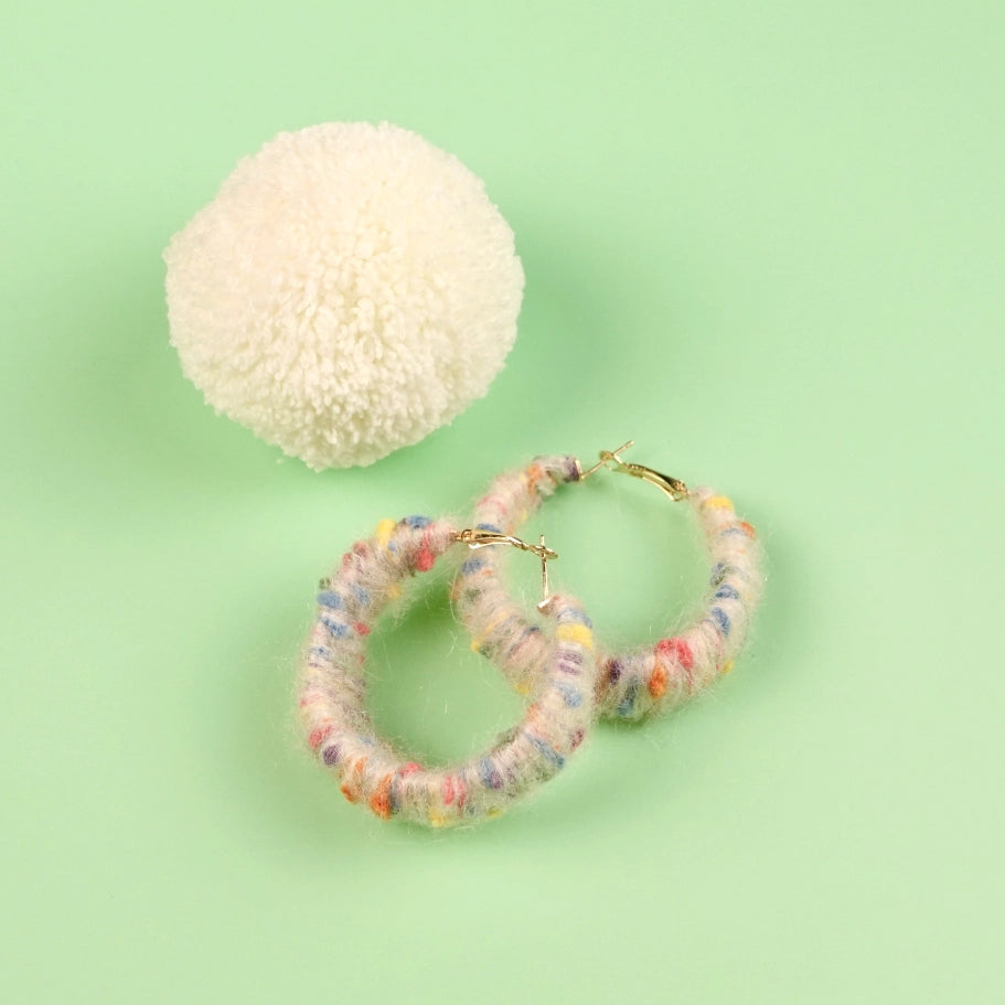 Artisan-Made - Pink Yarn Earrings