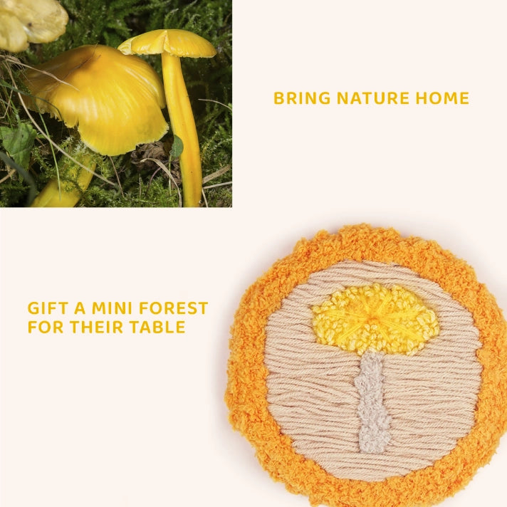 Artisan-Made - Yellow Mushroom Coaster