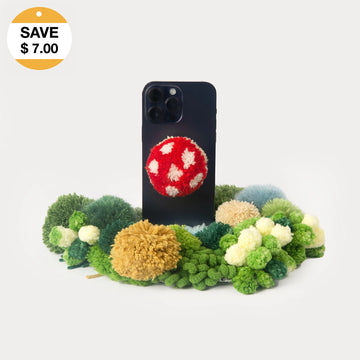 Amanita muscaria - Handmade Tufted 3D Mushroom Phone Grip-ChillFuzz