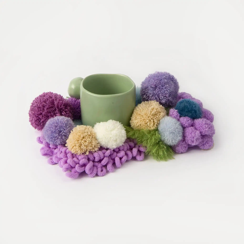 Aurora - Handmade Tufted 3D Purple Colorful Coaster-ChillFuzz