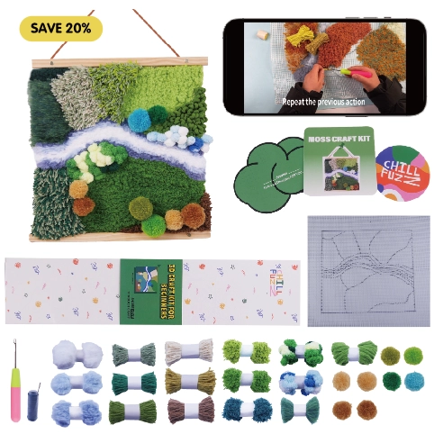 Latch Hook Kit - Moss Wall Hanging