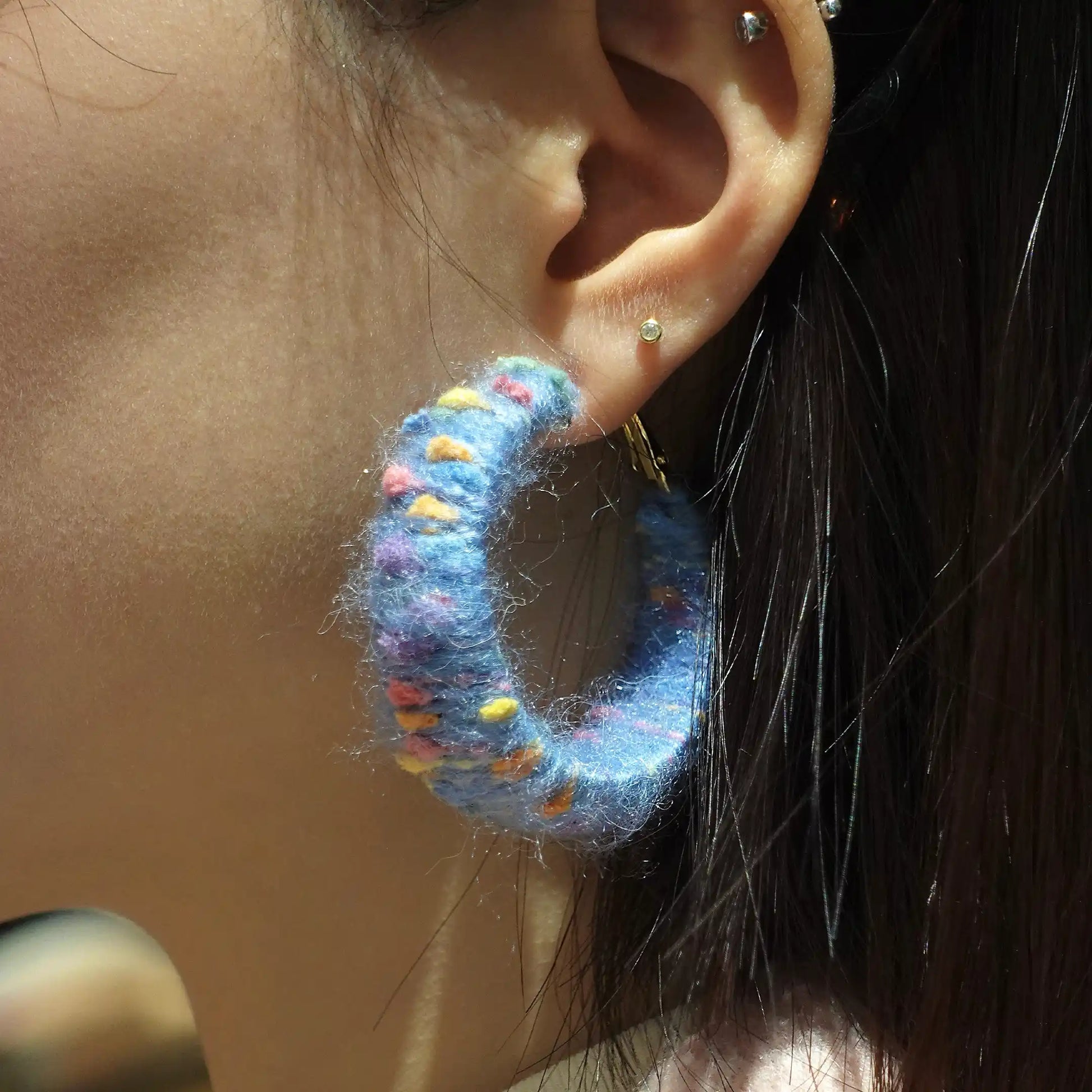 Artisan-Made - Pink Yarn Earrings