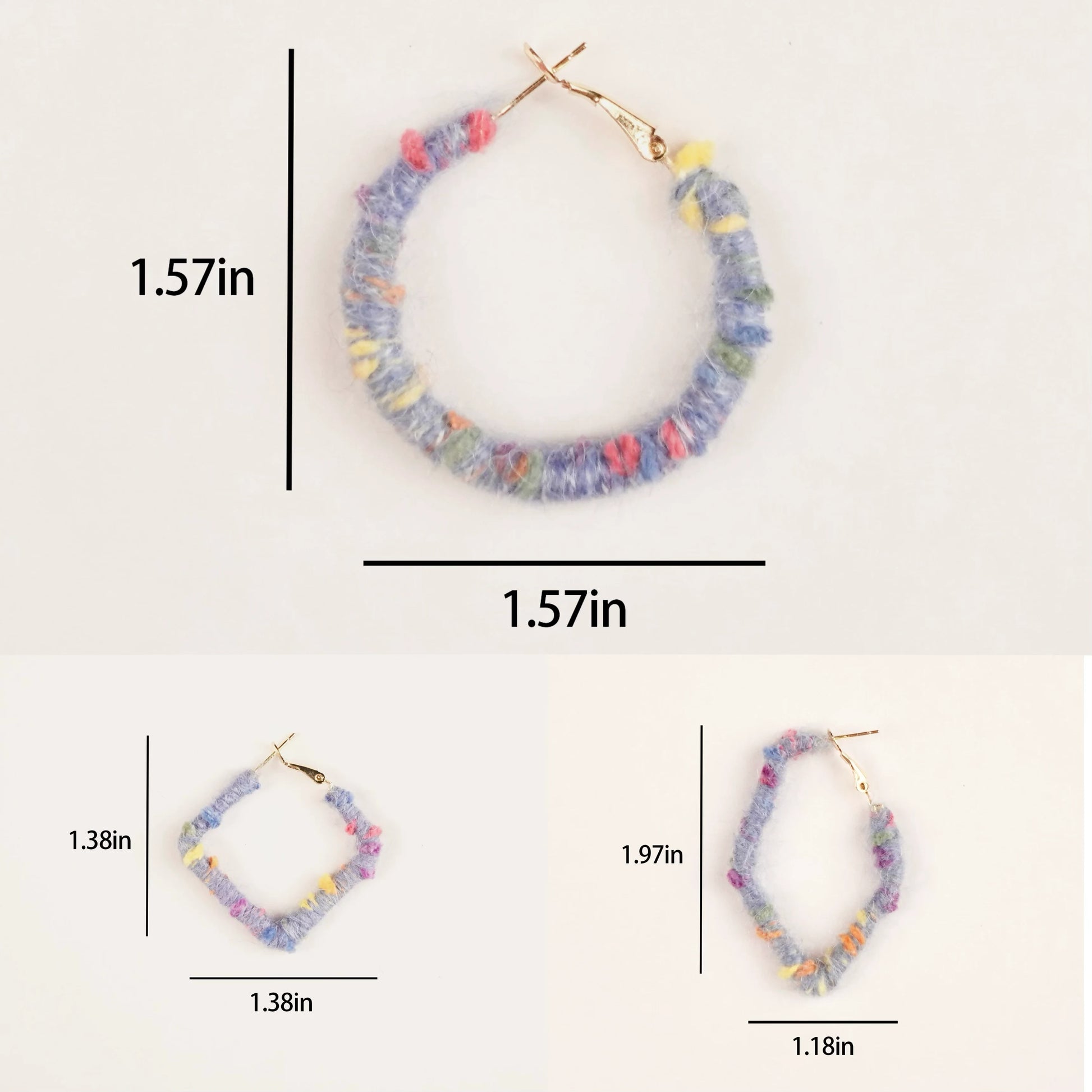 Artisan-Made - Blue Yarn Earrings